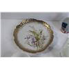 Image 4 : White Cream and Sugar Set, Decorative Floral Plate - Dresden Germany, Glass Pipe, Berry-Themed Tray