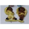 Image 2 : (2) Vintage Victorian Figurines (2) Wall Mounted Children w/ Umbrellas