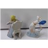 Image 4 : (2) Vintage Victorian Figurines (2) Wall Mounted Children w/ Umbrellas