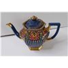 Image 4 : Kitten Dessert Tray, Blue & Gold Teapot (Chip in Lid)