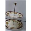 Image 2 : 2-Tier Royal Victoria Dessert Tray, Candy Dish, Kitchen Biscuit Jar (Made in England)