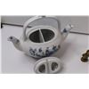 Image 6 : Dual Sectioned Teapot, Silver Sleeve Blue Glass Bowl, Dwarf Figurine