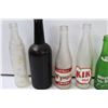 Image 3 : (6) Clear Glass Pop Bottles, (1) Brown Glass Bottle