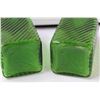 Image 4 : Large Green Glass Salt & Pepper Shakers - 4.5" Tall