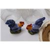 Image 2 : Rooster Salt & Pepper Shakers, (2) Serving Plates, (4) Glass Dessert Bowls & Serving Bowl, Glass Ins