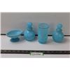 Image 1 : (4) Avon Bathroom Blue Glass Set