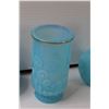 Image 3 : (4) Avon Bathroom Blue Glass Set