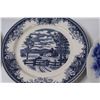 Image 3 : Lot of- (6) Blue & White Decorative Plates (Cracks, chips), (2) Extra Large Teacups