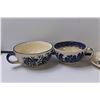Image 5 : Lot of- (6) Blue & White Decorative Plates (Cracks, chips), (2) Extra Large Teacups