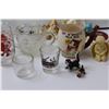 Image 3 : Lot of - (4) Wine Glasses, (2) Shot Glasses, Rose Bowl, (2) Angels, Whistle Mug, Misc.