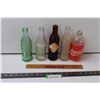 Image 1 : (5) Vintage Glass Pop Bottles, Wooden Coca Cola Ruler