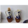 Image 2 : Assorted Blue Delft Ceramic Items - Egg Cups - Candle Stick Holder - Oil & Vinegar - Bull Toothpick