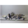 Image 1 : Assorted Blue Delft Ceramic Pieces - Salt Shaker - Soap Dish - Bells - Candle Holder