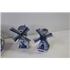 Image 2 : Assorted Blue Delft Ceramic Pieces - Salt Shaker - Soap Dish - Bells - Candle Holder