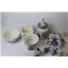 Image 3 : Assorted Blue Delft Ceramic Pieces - Salt Shaker - Soap Dish - Bells - Candle Holder