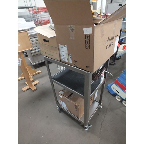 3 Boxes Of Wall Plugs & 1 Metal Cart On wheels