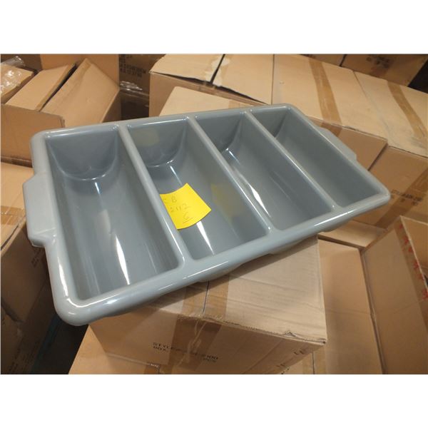 6 Plastic 4 Slot Cutlery Bins