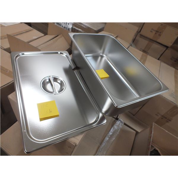 6 Stainless Steel Deep Full Inserts w/ Lids