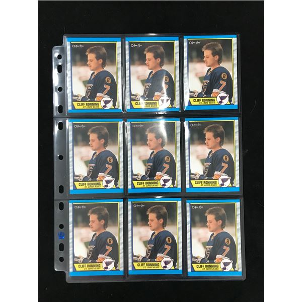 LOT OF VINTAGE CLIFF RONNING NHL CARDS