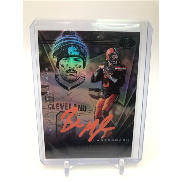 BAKER MAYFIELD SIGNED 2020 PANINI ILLUSIONS TRADING CARD (PRO CERT COA)