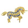 Image 1 : Natural Blue Kyanite & Sapphire Brooch