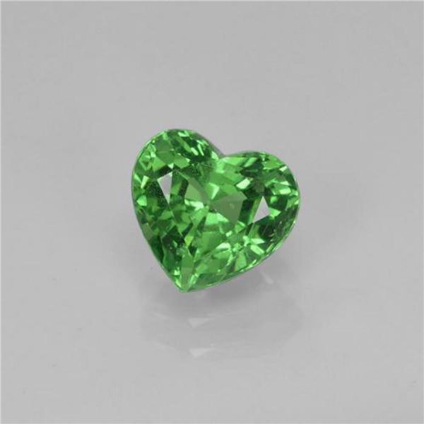 Natural Top Green Tsavorite Garnet Heart  3.59 Cts