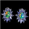 Image 1 : Natural Ethopian Opal & Tanzanite Earrings