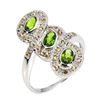 Image 1 : Natural Russian  Chrome Diopside & Sapphire Ring