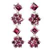 Image 1 : Natural Unheated Square Rhodolite Garnet Earrings