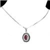 Image 1 : Natural Pigeon Blood Red Ruby  Black Spinel White Topaz Necklace