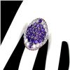 Image 1 : Natural Amethyst Aquamarine Rhodolite Garnet Ring