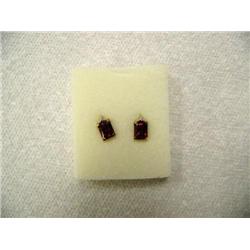 Lab-created Ruby (approx. 2.00 carats) and Diamond (approx. 0.02 carats) Earrings emerald cut 10 K y