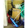 Image 2 : Large lot of gardening supplies: hoses, flower pots, rakes, garden edges, garden chemicals, 3 water 