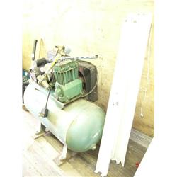 2 2-bulbed fluorescent shop light; 1 Sears piston compressor model #106.170811 (32)