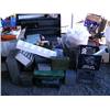 Image 3 : Large lot of: ammo boxes; 1 Coleman fuel stove; 2 Coleman lanterns; 1 roll egg crate bedding materia