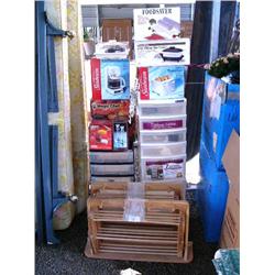 Lot of plastic storage bins; 1 4 slice toaster; 1 4-qt. oblong slow cooker; 1 10-cup coffee maker; 1