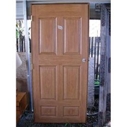 1 pre-hung left hand oak finish door (16)