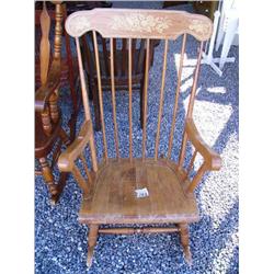 Medium rocking chair with fruit etchings on head rest (36)