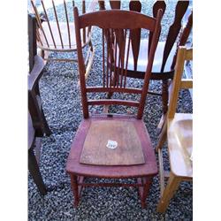 Red wooden child's rocking chair (36)