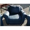 Image 3 : 3-piece blue leather living room set- couch loveseat chair (2)