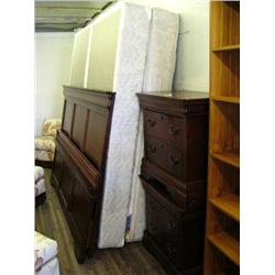 2 2-drawer very nice night tables; 1 California King bed with headboard (24)