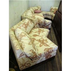 4-piece sectional couch white with brown flowers (24)