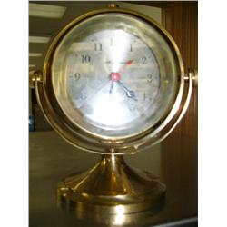Brass Gimbell mounted ships clock (36)