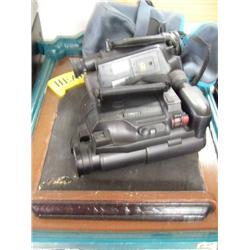 Old time chalkboard; Minolta master 8-761C camcorder; Panasonic palmcorder PV22 (2)