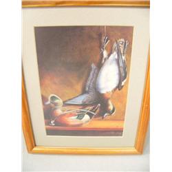 Picture of ducks; picture 2 workhorses and a mand; lot of 5 original Japanese watercolors purchased 