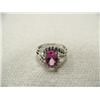 Image 1 : Pink Topaz (approx. 1.50 carats) and Diamond (approx. 0.13 carats) Lady's Ring 10 K yellow gold, rep