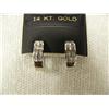 Image 1 : Diamond (approx. 0.05 carats) Hoop Earrings 14 K yellow gold, replacement value at $1,335 (12)
