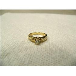 Diamond Lady's Ring (diamond round brilliant cut approx. 0.43 carats; diamonds baguette cut approx. 