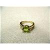 Image 1 : Peridot (approx. 2.00 carats) and Diamond (approx. 0.13 carats) Lady's Ring 14 K yellow gold, replac