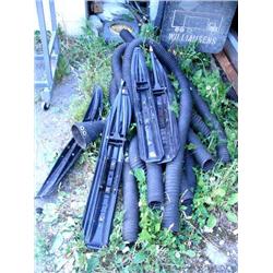 Lot of 4 Polaris snow-machine skis and several exhaust hoses